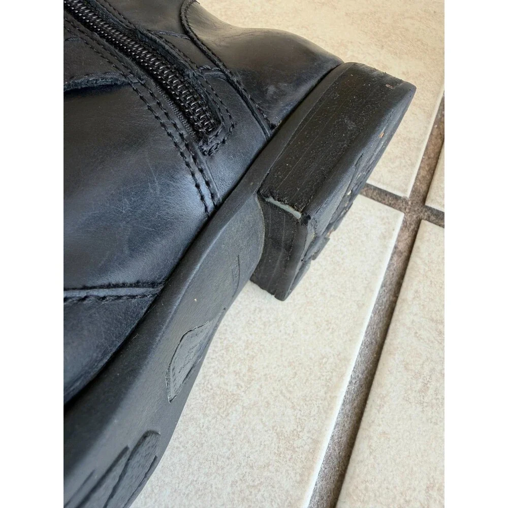 Born Jorah Black Leather Knee High iding boots w buckel detail